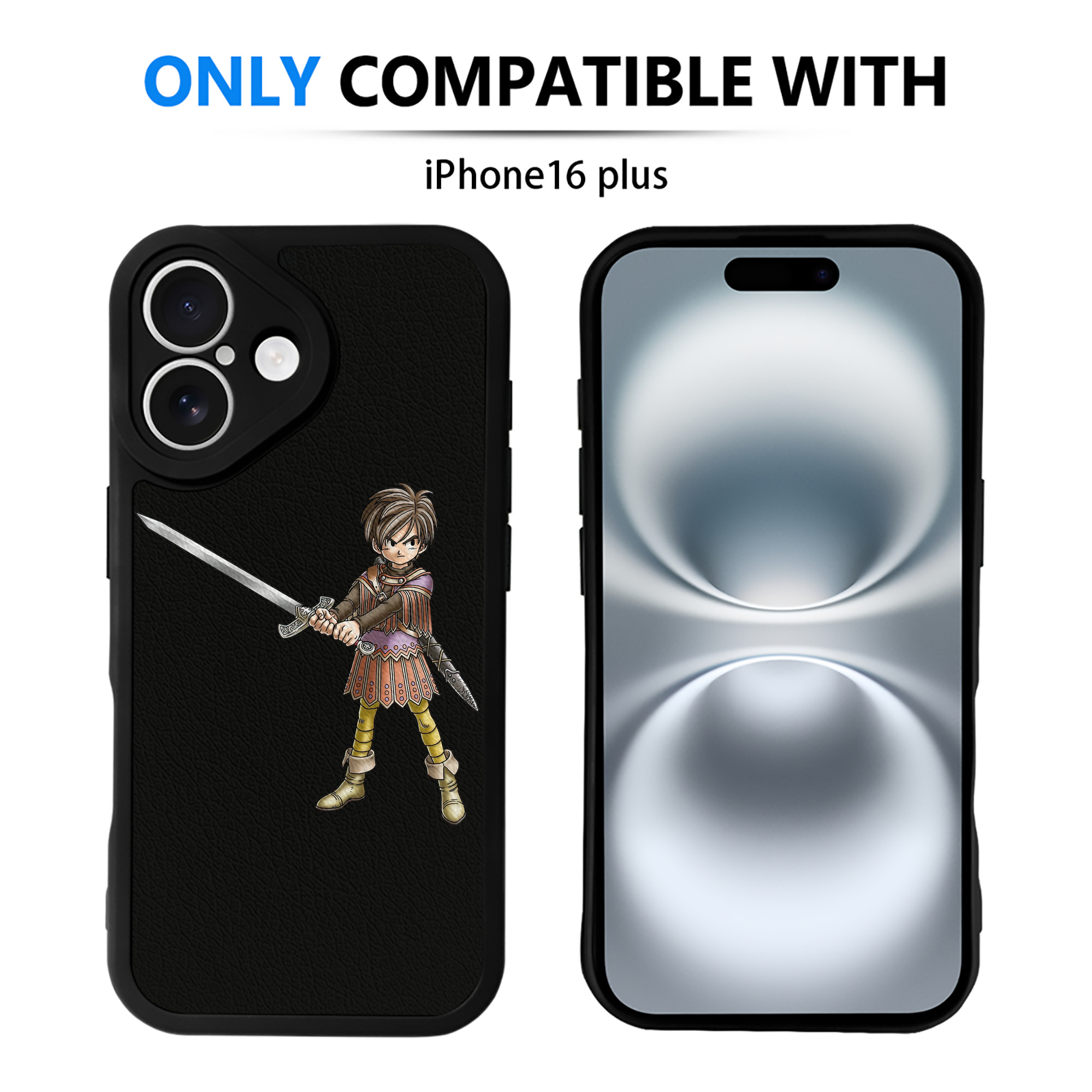 （画像用） ドラゴンクエスト Doragon Kuesuto Dragon Quest 【iPhone 16シリーズ対応】シリコンスマホケース（レザー調） 材質：シリコン